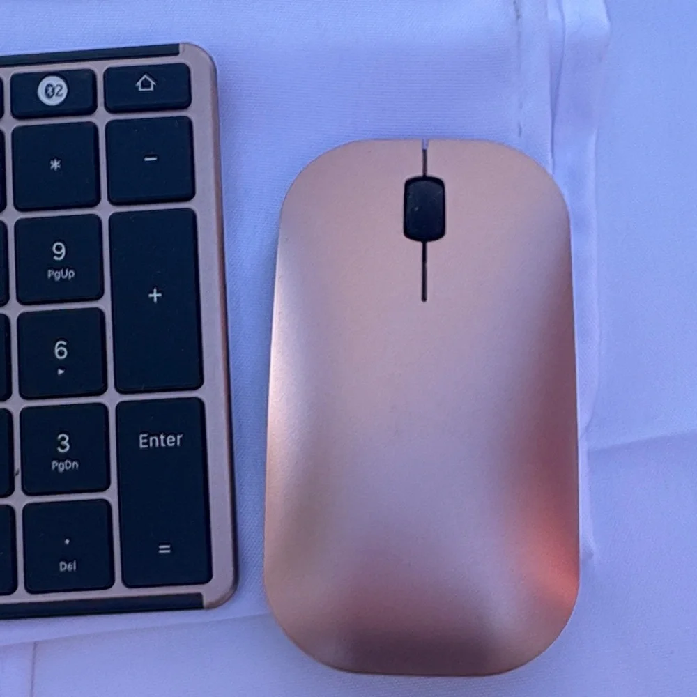 Wireless Keyboard and Mouse Set - Black and Bronze